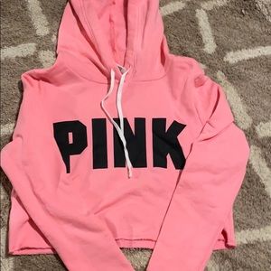 Pink cropped hoodie